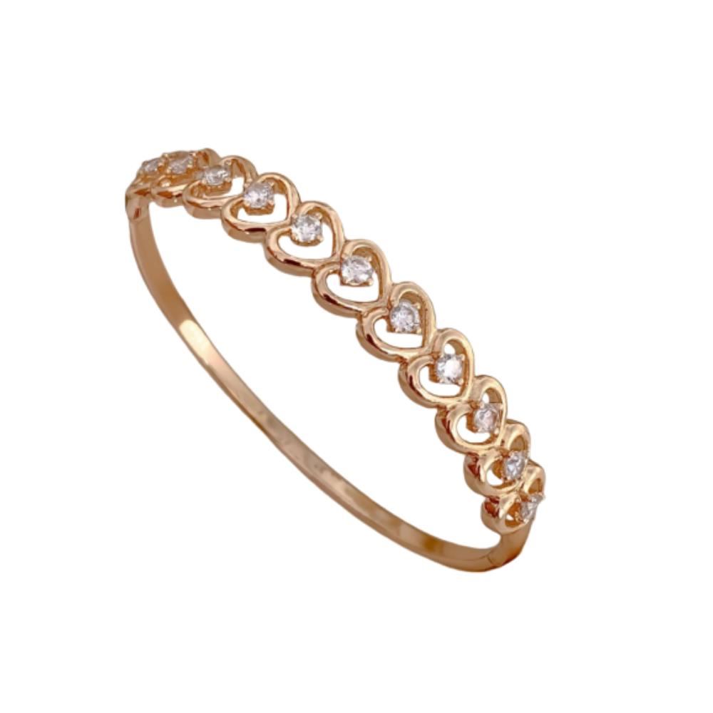 BRAZALETE CORAZONES DORADO MUJER